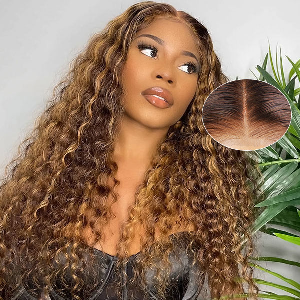 10″ – 40″ Highlight Color Deep Wave Human Hair Lace Front Wig