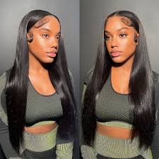 10″ – 40″ Natural Black Color Straight Human Hair U / V Part Wig