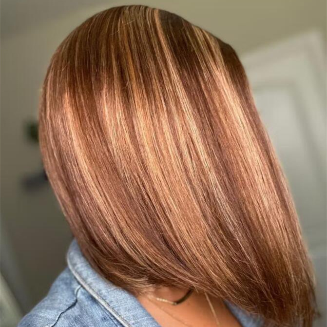 8″ – 14″ Highlights Colors Bob & Pixie Cut Human Hair Lace Front Wig