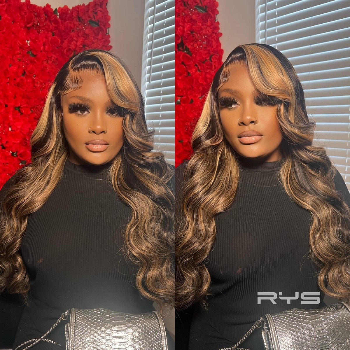10″ – 40″ Highlight Color Body Wave Human Hair Lace Front Wig