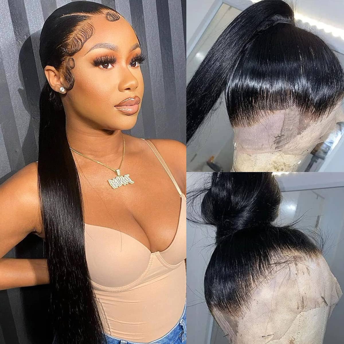 10″ – 30″ Natural Color Straight Human Hair Full Lace Wig