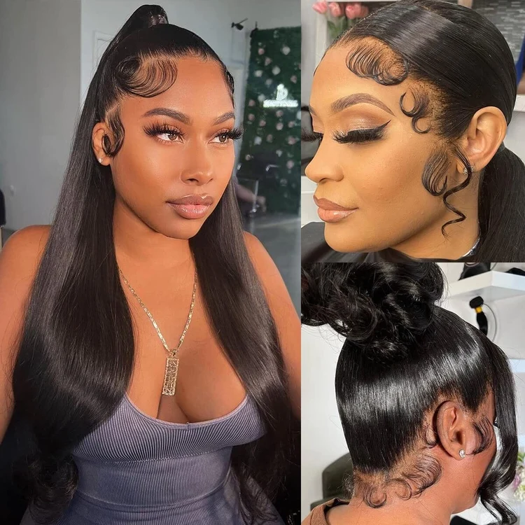 10″ – 30″ Natural Color Straight Human Hair Full Lace Wig