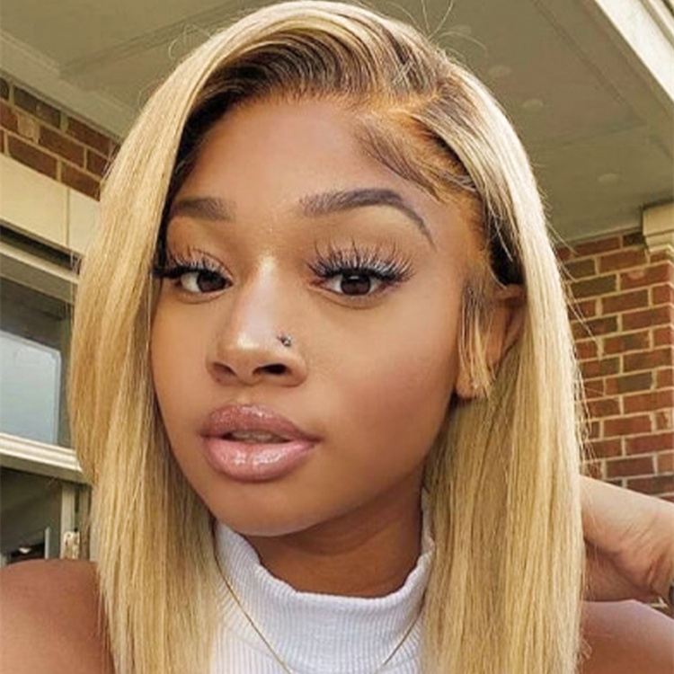 10″ – 14″ #4/613 Ombre Color Bob Human Hair Lace Front Wig