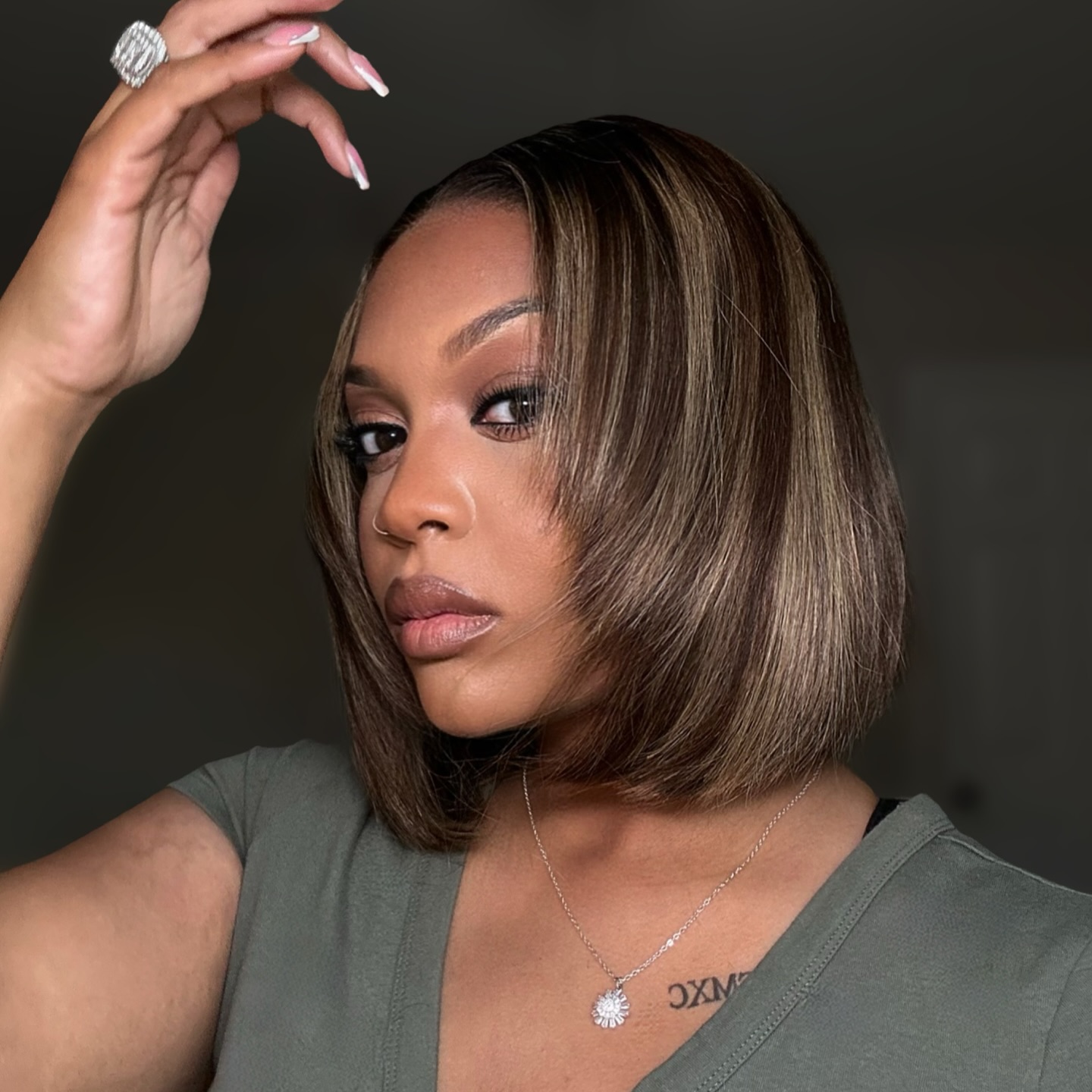 8″ – 14″ Highlights Colors Bob & Pixie Cut Human Hair Lace Front Wig