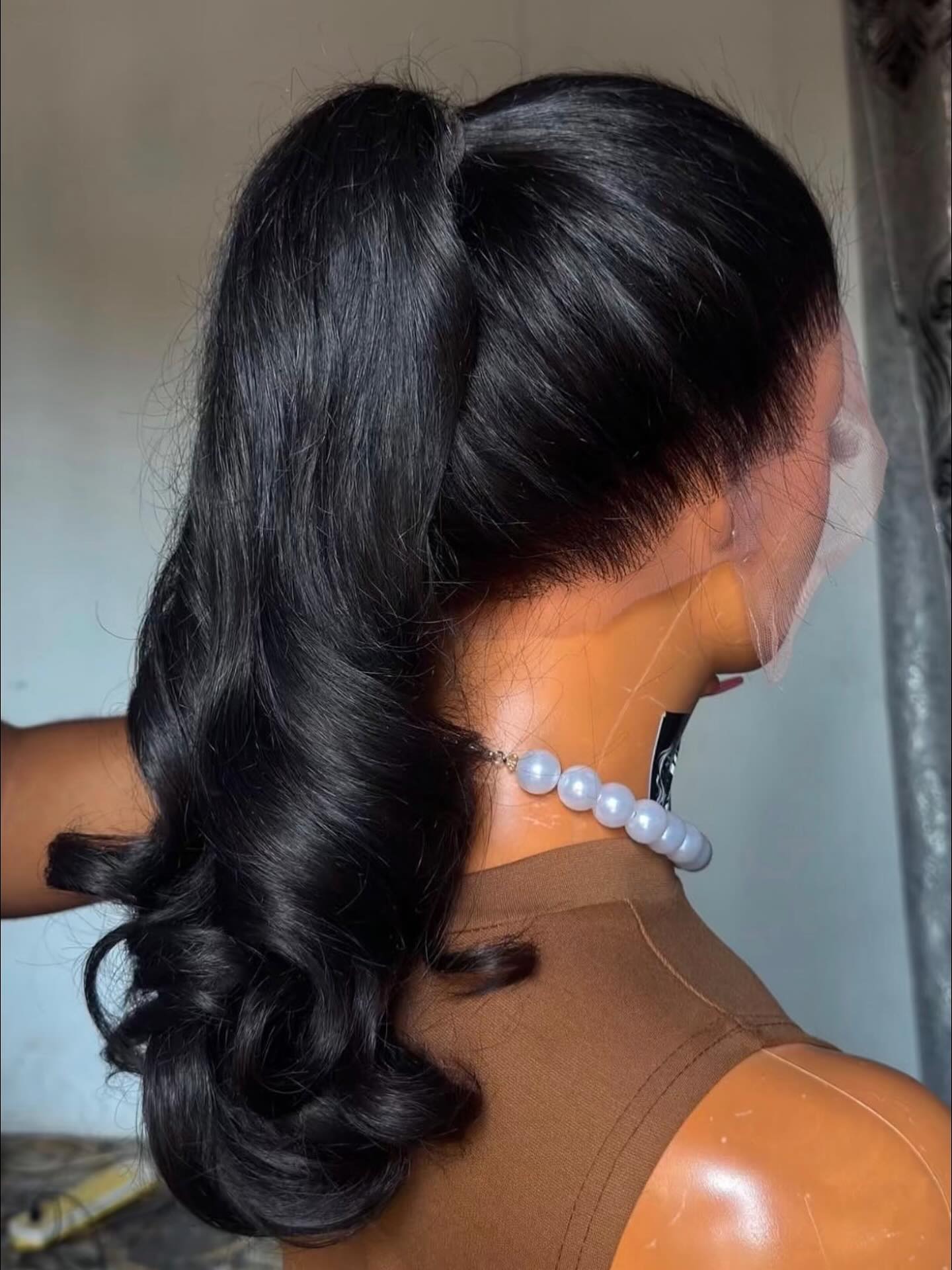 10″ – 36″ Natural Black Color Straight Human Hair 360 Lace Wig