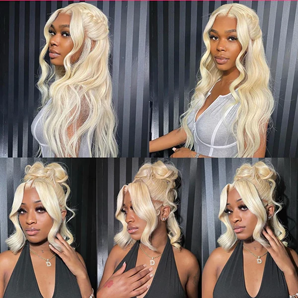 10″ – 30″  613 Blonde Color Body Wave Human Hair Full Lace Wig