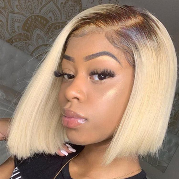 10″ – 14″ #4/613 Ombre Color Bob Human Hair Lace Front Wig