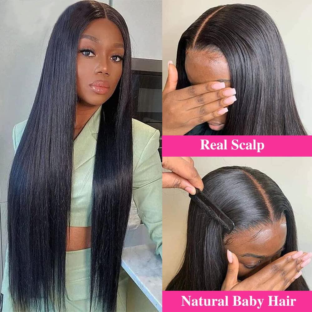 10″ – 30″ Natural Color Straight Human Hair Full Lace Wig