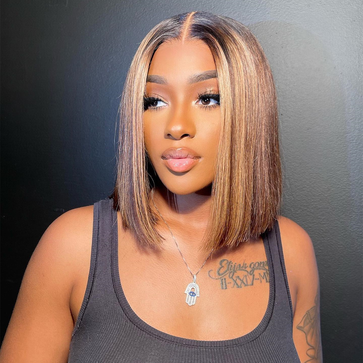 8″ – 14″ Highlights Colors Bob & Pixie Cut Human Hair Lace Front Wig