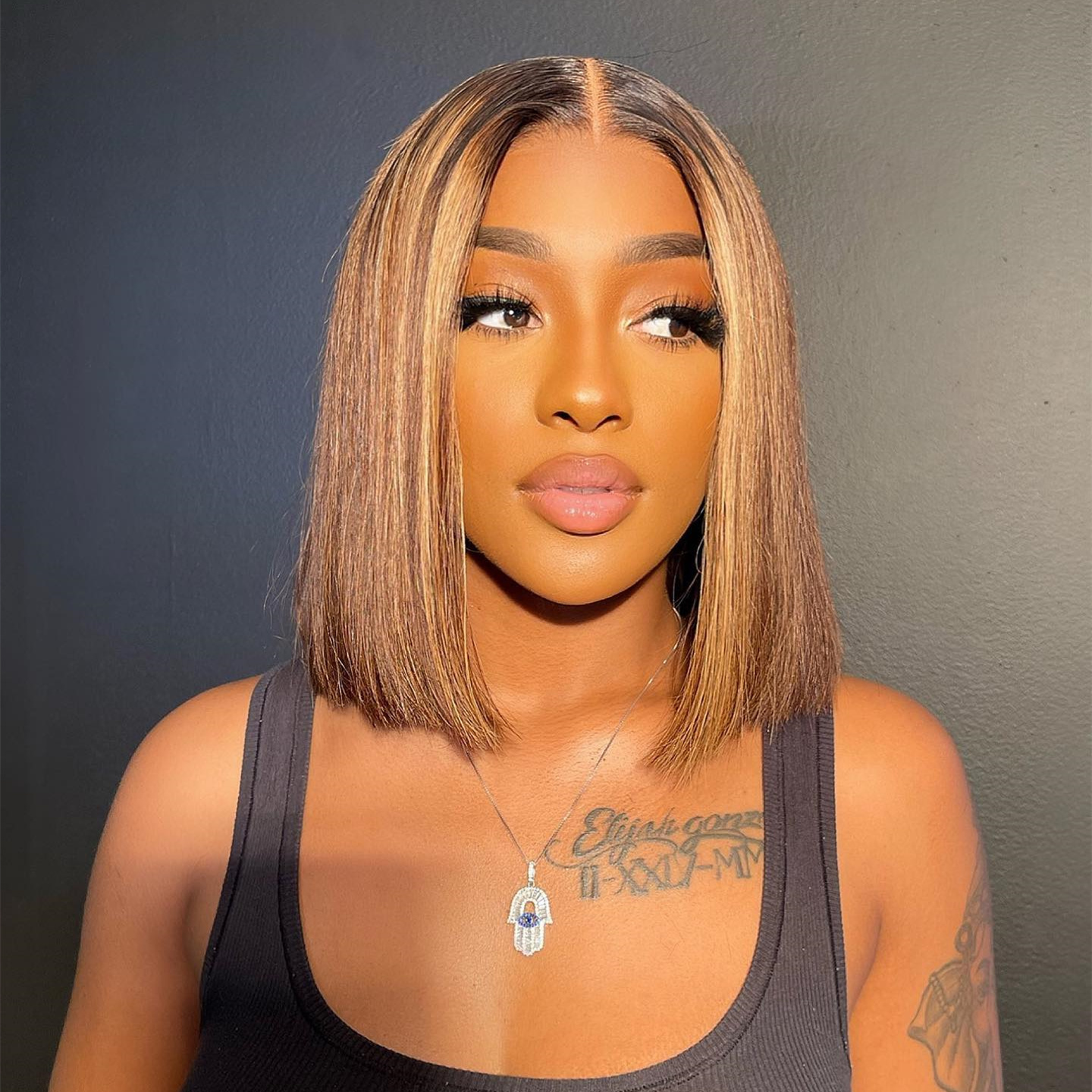8″ – 14″ Highlights Colors Bob & Pixie Cut Human Hair Lace Front Wig