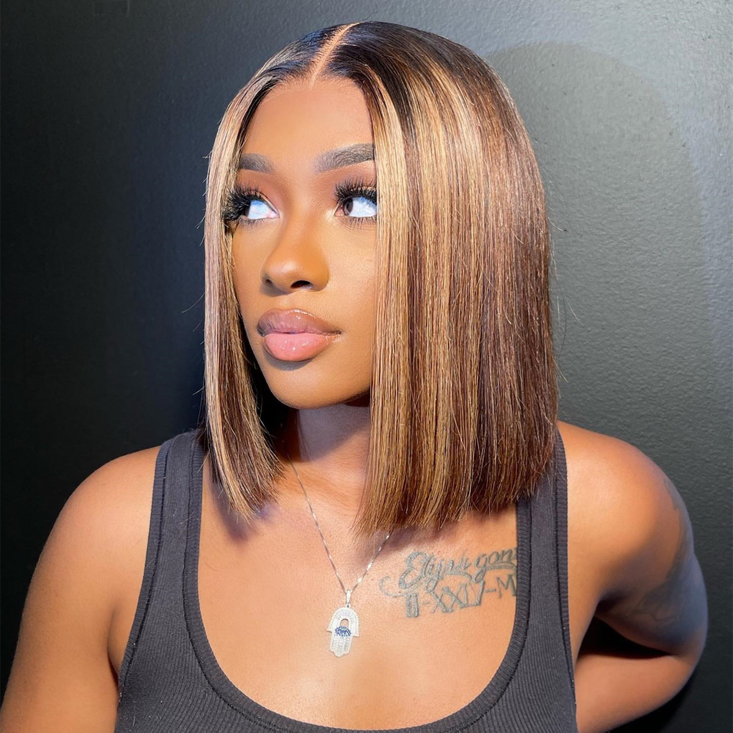 8″ – 14″ Highlights Colors Bob & Pixie Cut Human Hair Lace Front Wig