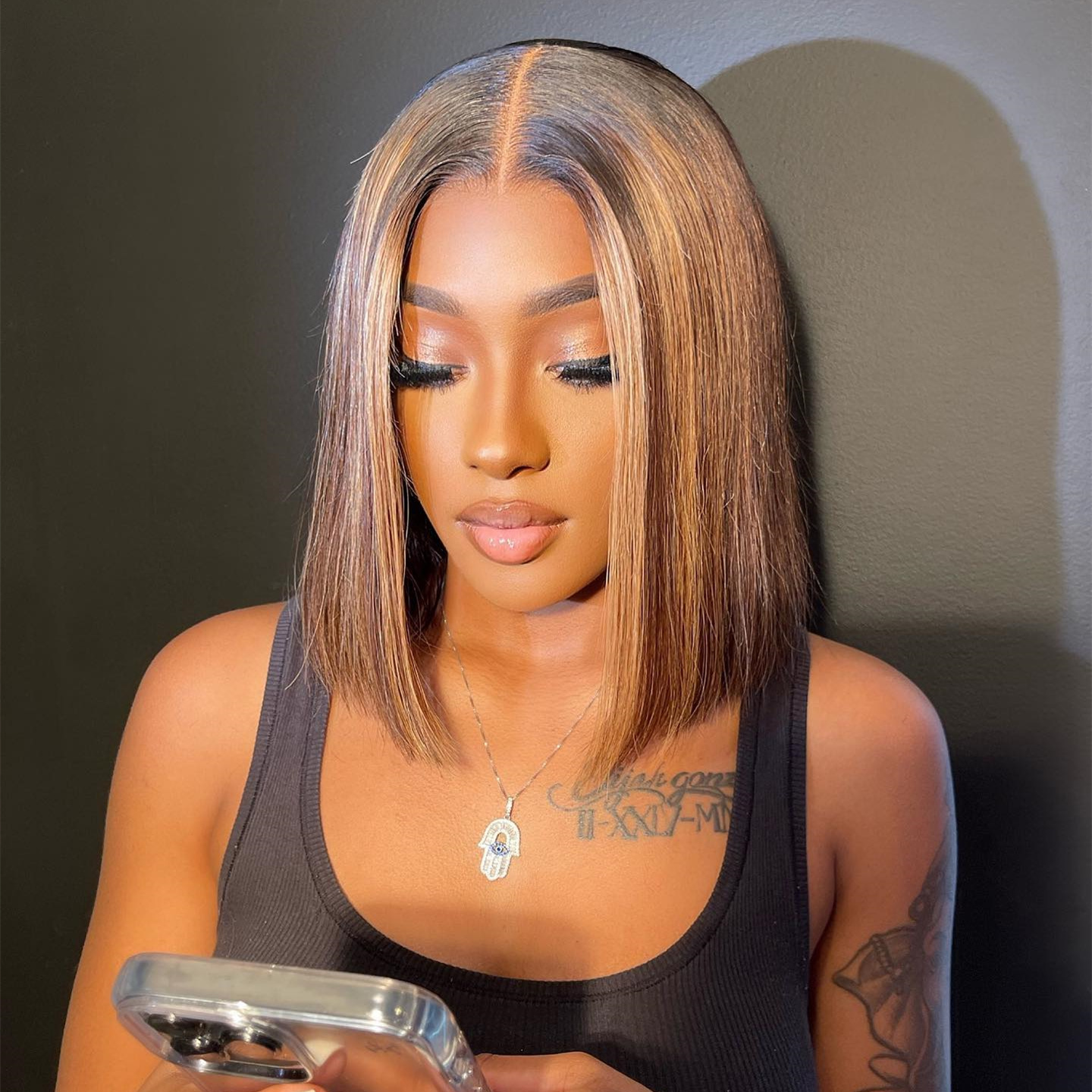 8″ – 14″ Highlights Colors Bob & Pixie Cut Human Hair Lace Front Wig