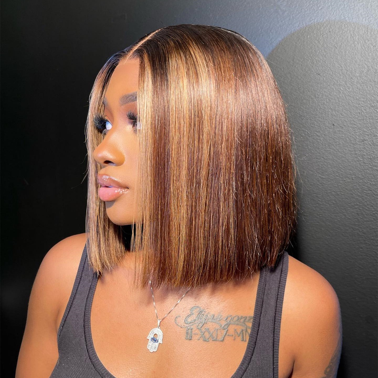 8″ – 14″ Highlights Colors Bob & Pixie Cut Human Hair Lace Front Wig