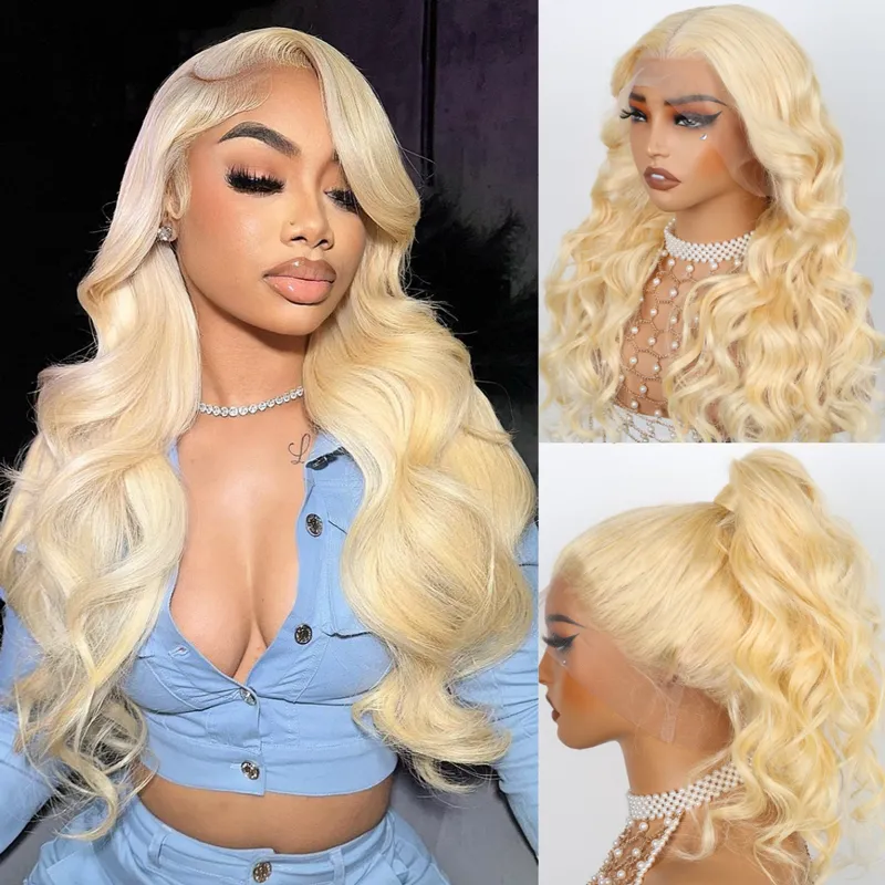 10″ – 36″ #613 Color Straight/Body Wave Human Hair 360 Lace Wig