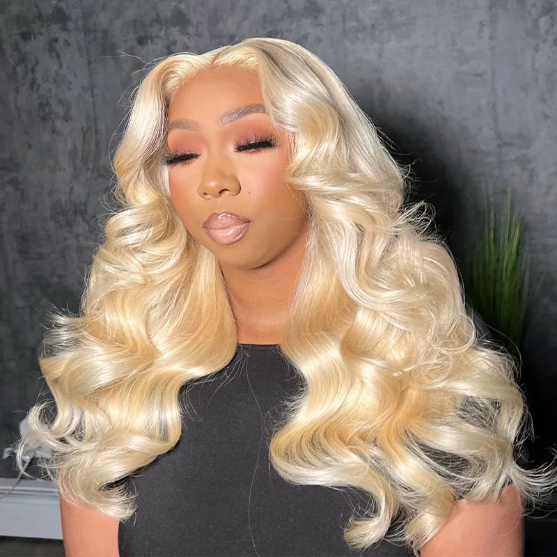 10″ – 30″  613 Blonde Color Body Wave Human Hair Full Lace Wig