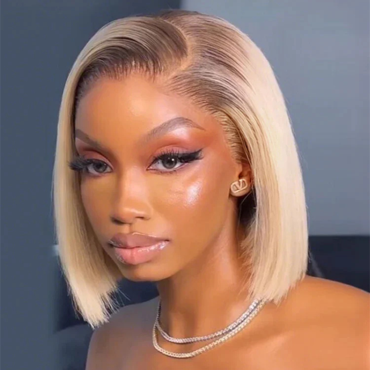 10″ – 14″ #4/613 Ombre Color Bob Human Hair Lace Front Wig