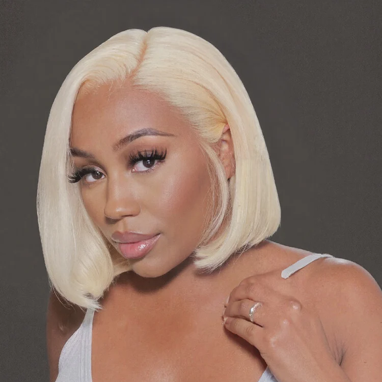 8″ – 14″ #613 Blonde Color BOB  Human Hair Lace Front Wig