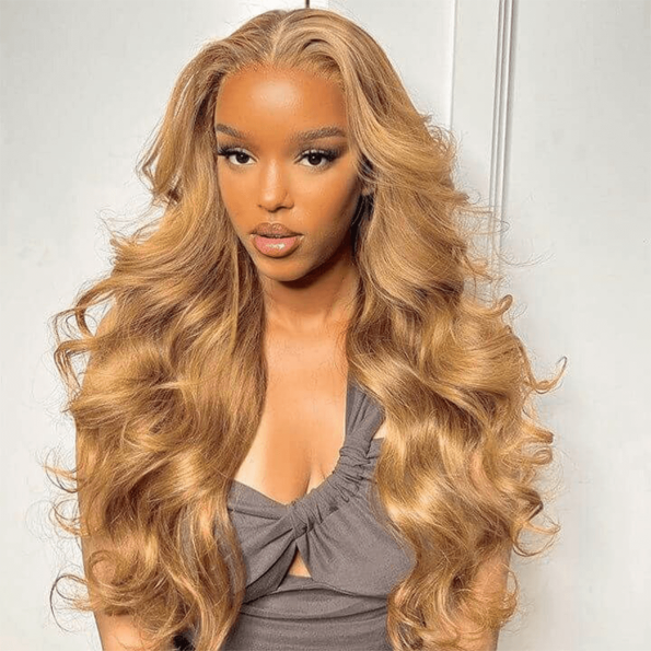 10″ – 40″ #27 Color Body Wave Human Hair Lace Front Wig