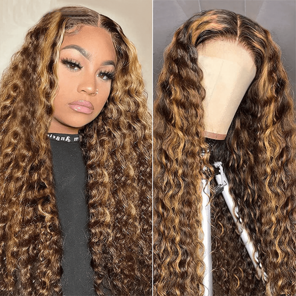10″ – 40″ Highlight Color Pineapple Wave Human Hair Lace Front Wig