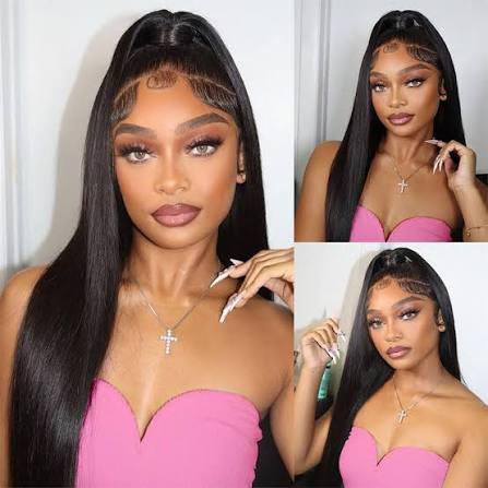 10″ – 40″ Natural Black Color Straight Human Hair Drawstring Half Wig