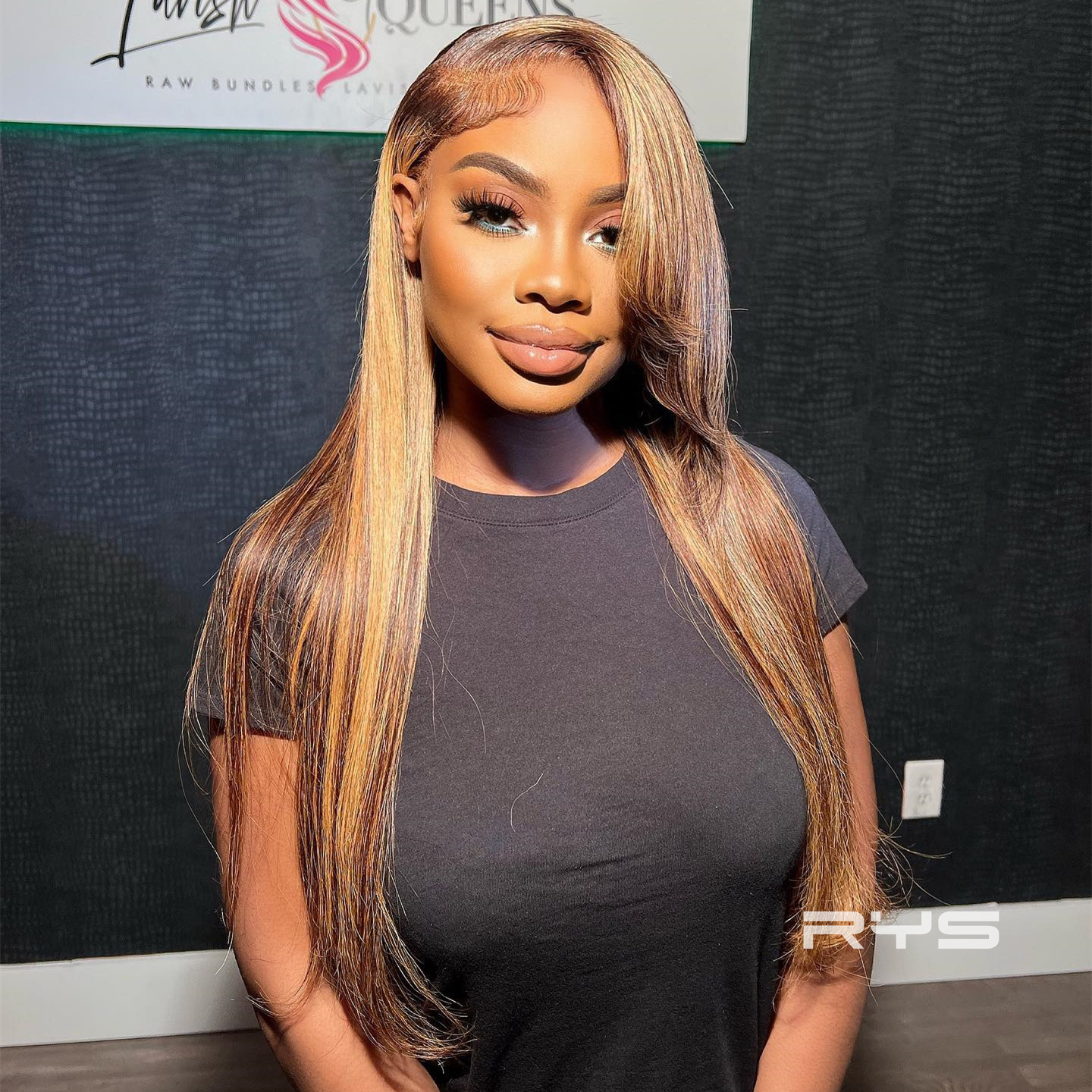 10″ – 40″ Highlight Color Straight Human Hair Lace Front Wig