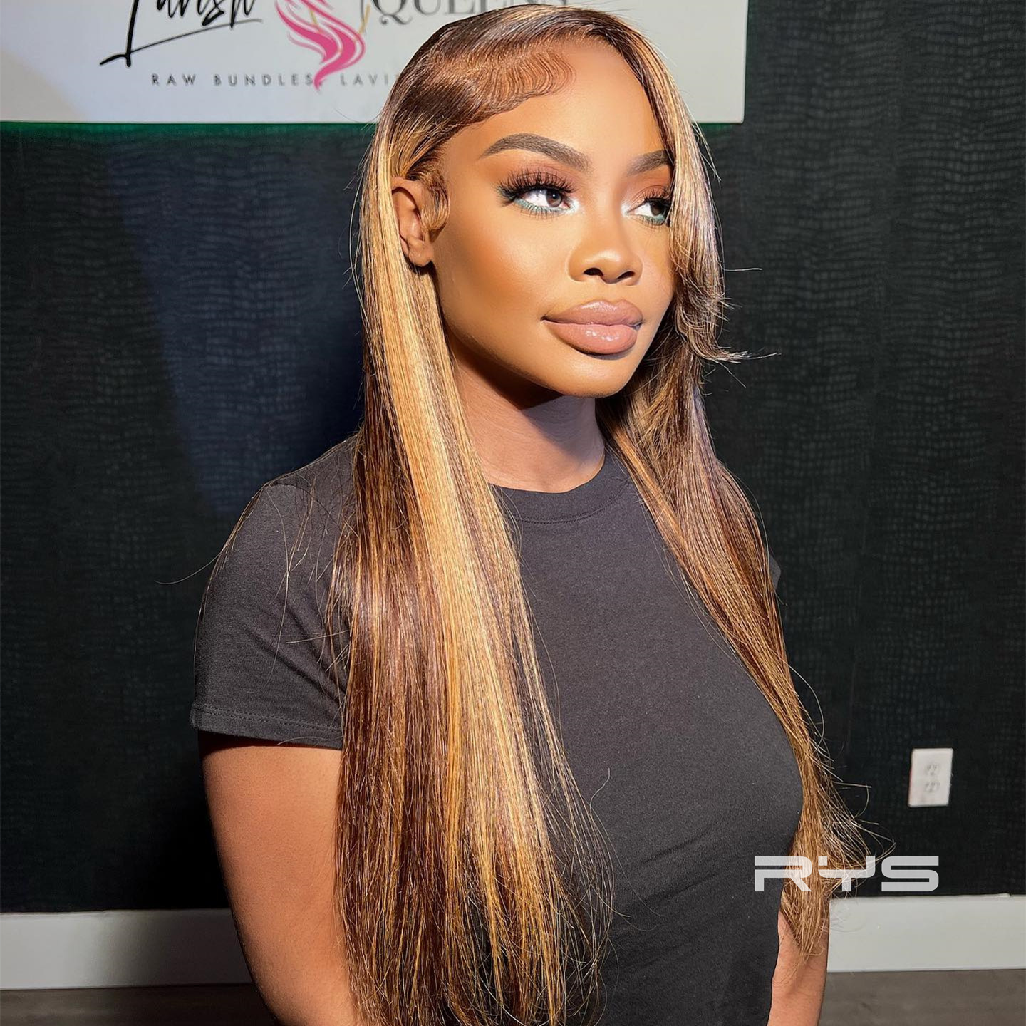 10″ – 40″ Highlight Color Straight Human Hair Lace Front Wig