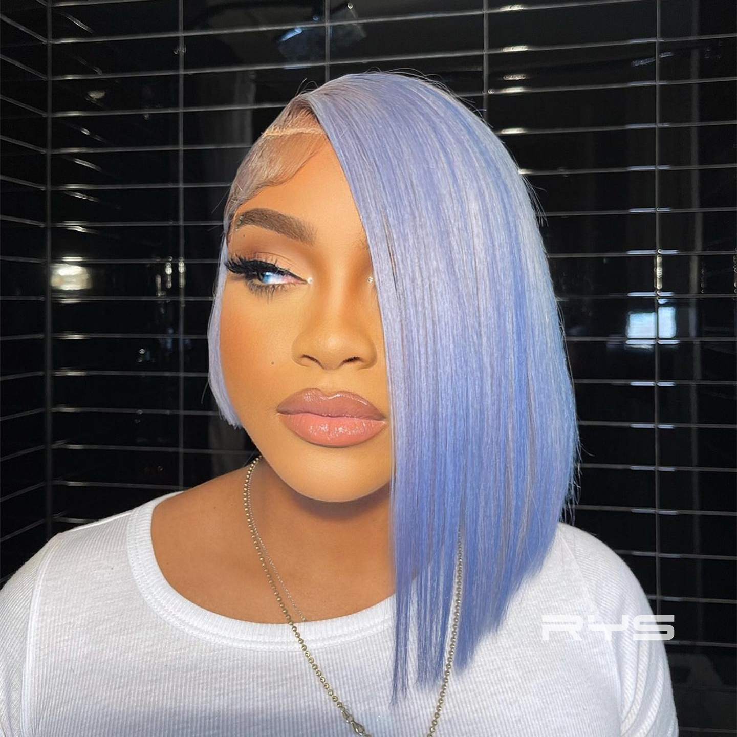 8″ – 14″ Periwinkle Color BOB Straight Human Hair Lace Front Wig