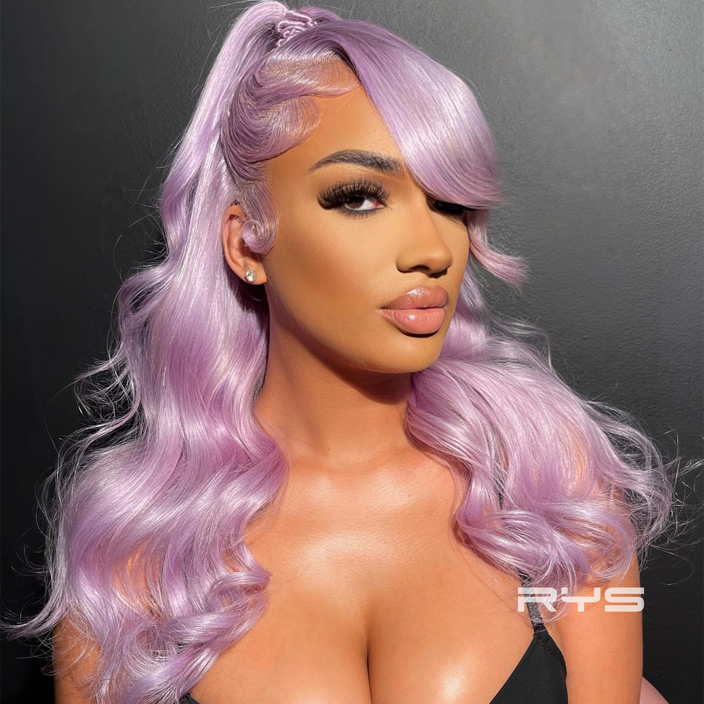 10″ – 40″ Lavender Light Purple Color Body Wave Human Hair Lace Front Wig