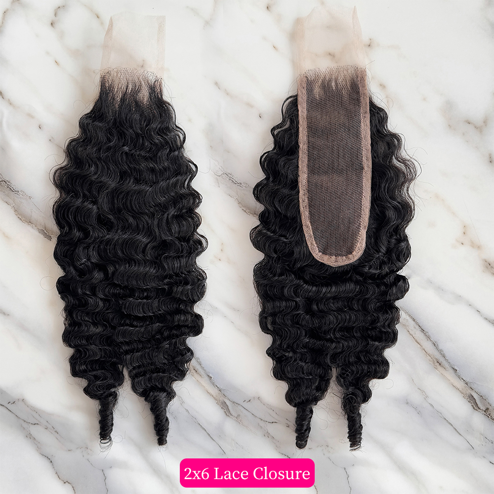10″ – 20″ Natural Black Color Burmese Wave Human Hair 2*6 Lace Closure