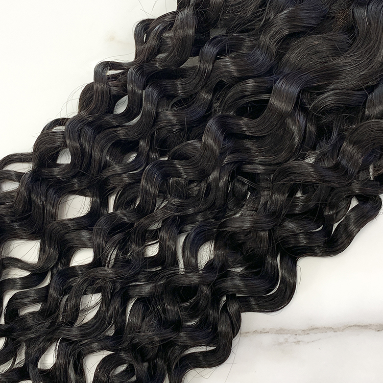 10″ – 20″ Natural Black Color Water Wave Human Hair 5*5 Lace Closure