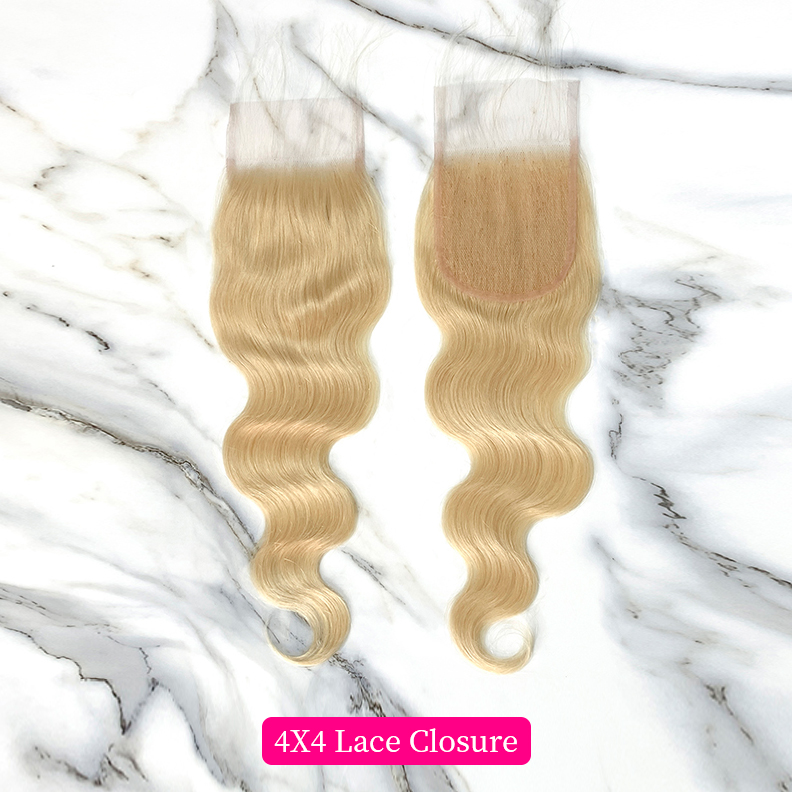 10″ – 20″ #613 Color Body Wave Human Hair 4*4 Lace Closure