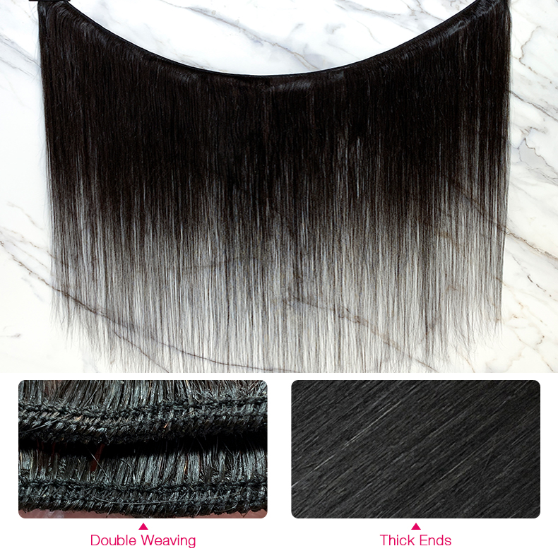 10″ – 40″ Natural Black Color Straight Human Hair Bundle
