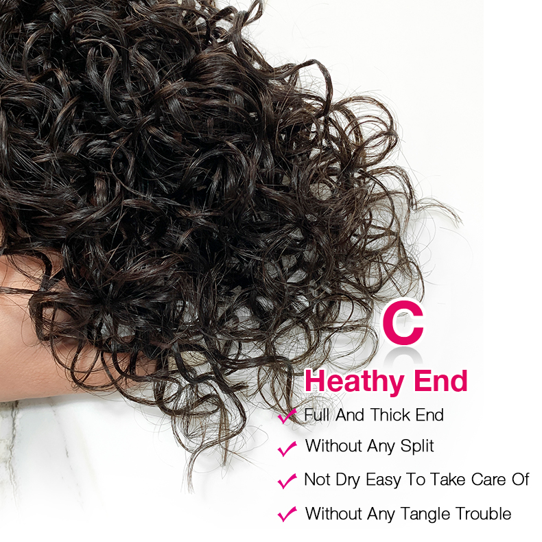 4 Bundles 10″ – 40″ Natural Black Color Water Wave Human Hair Bundle