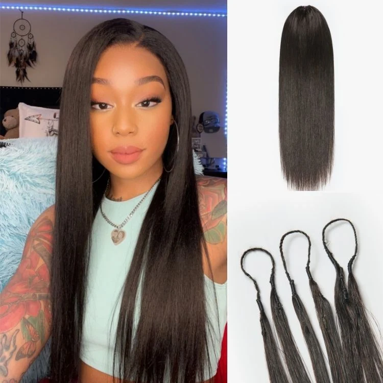 14″ – 24″ Natural Color Straight Human Hair Crochet Hair