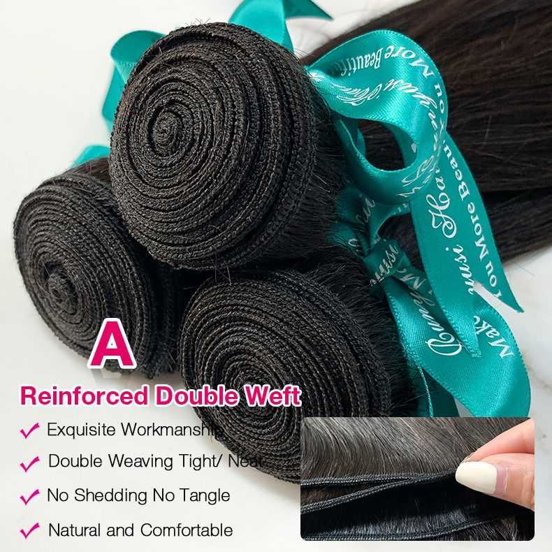 10″ – 40″ Natural Black Color Straight Human Hair Bundle