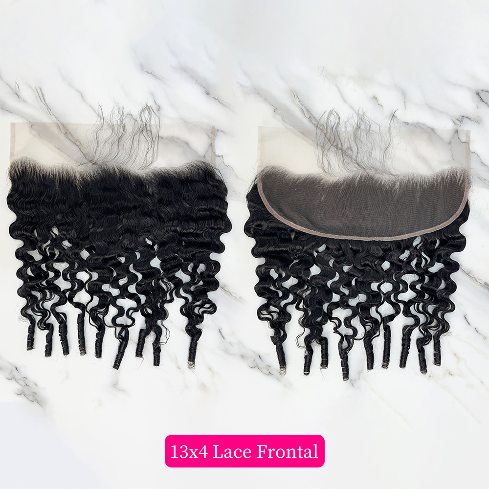 10″ – 20″ Natural Black Color Burmese Wave Human Hair 13*4 Lace Frontal with Pre Plucked Natural Hairline