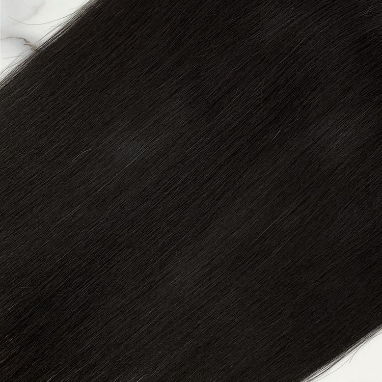 10″ – 20″ Natural Black Color Straight Human Hair 13*4 Lace Frontal with Pre Plucked Natural Hairline