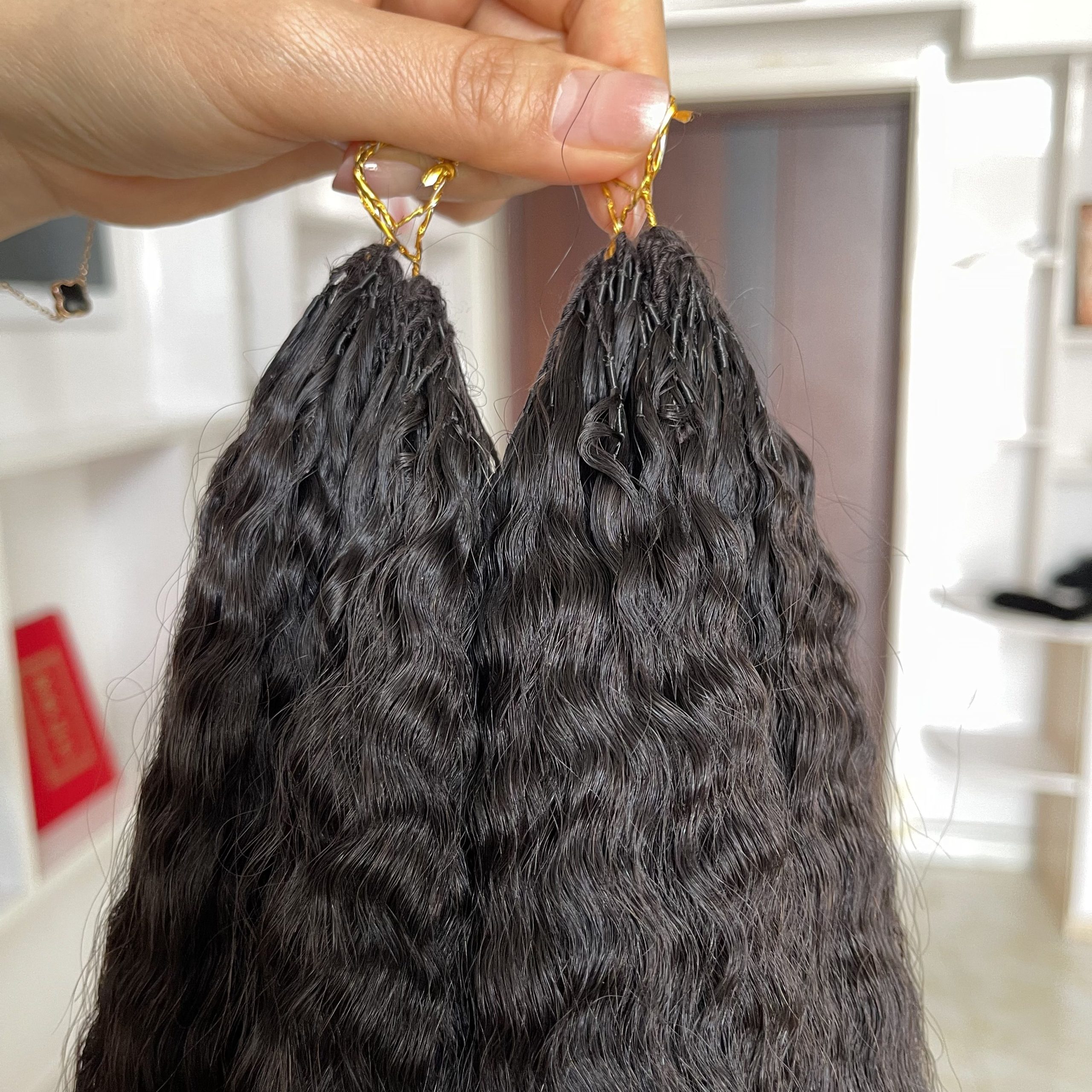 14″ – 24″ Natural Color Kinky Straight Human Hair Crochet Hair