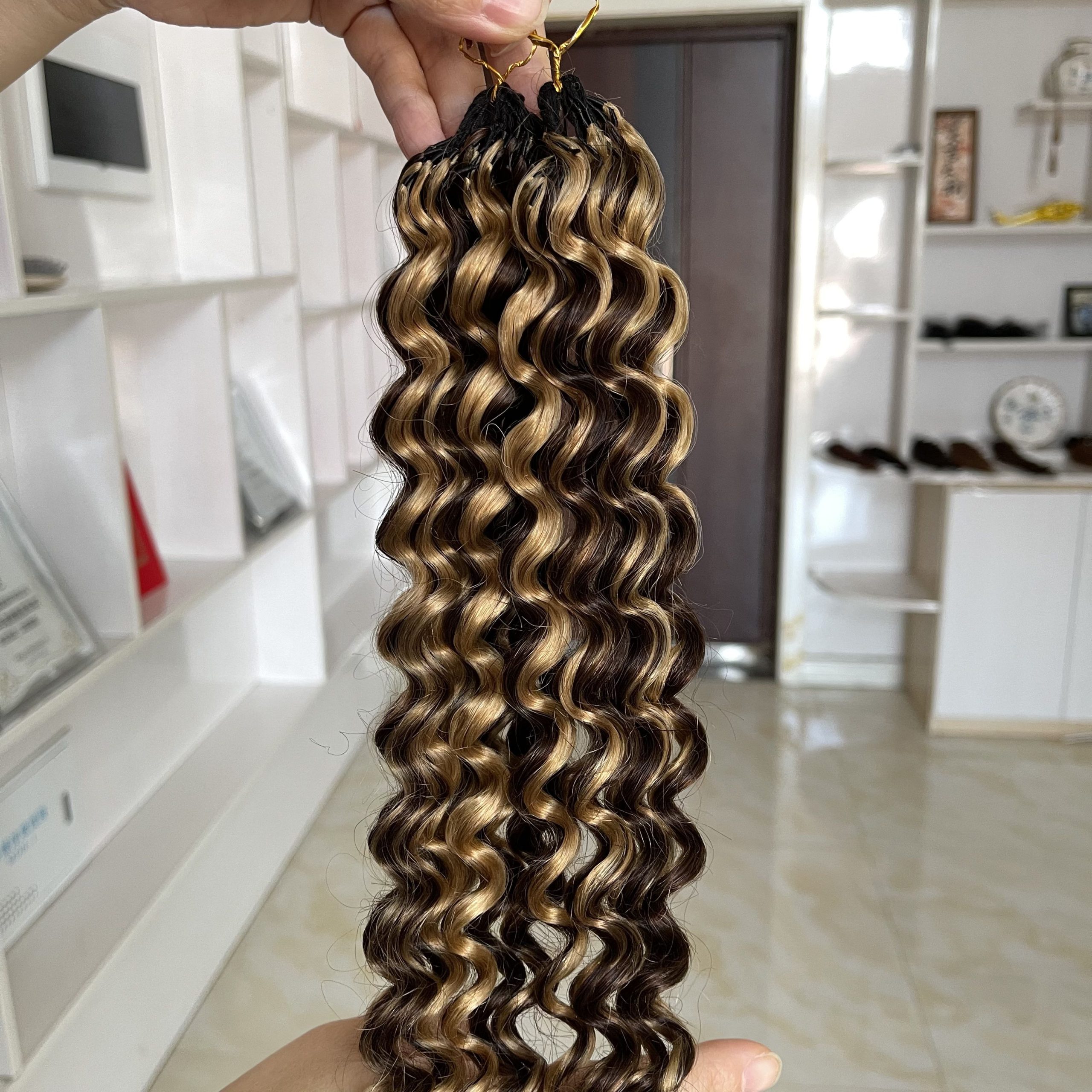 14″ – 24″ #4/27 Deep Wave Human Hair Crochet Hair