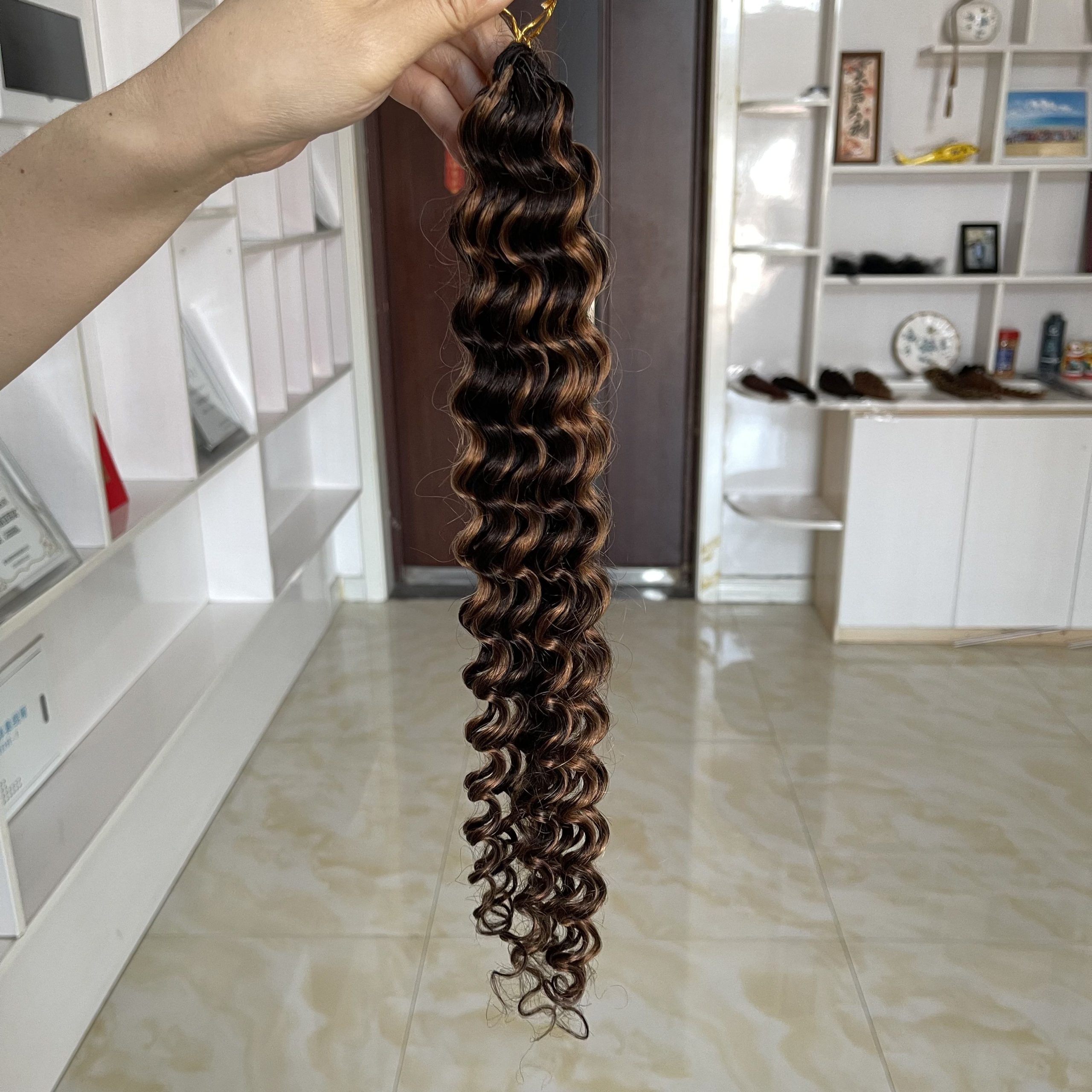 14″ – 24″ #2/30 Deep Wave Human Hair Crochet Hair