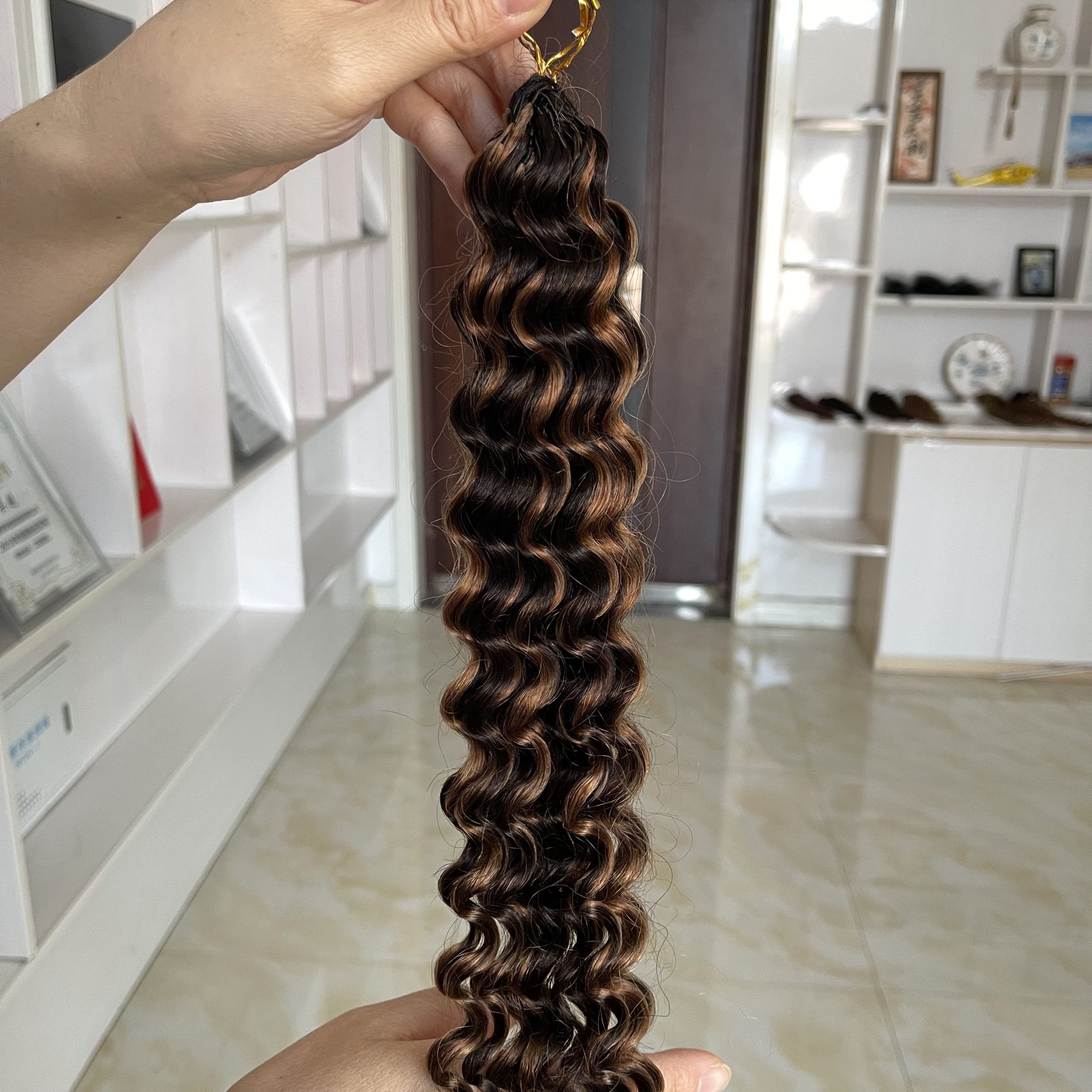 14″ – 24″ #2/30 Deep Wave Human Hair Crochet Hair