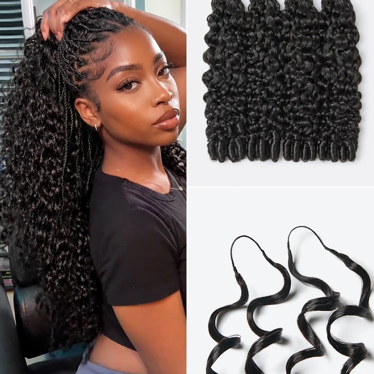 14″ – 24″ Natural Color Burmese Curly Human Hair Crochet Hair