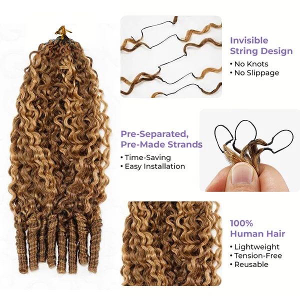 14″ – 24″ #4/27 Burmese Curly Human Hair Crochet Hair