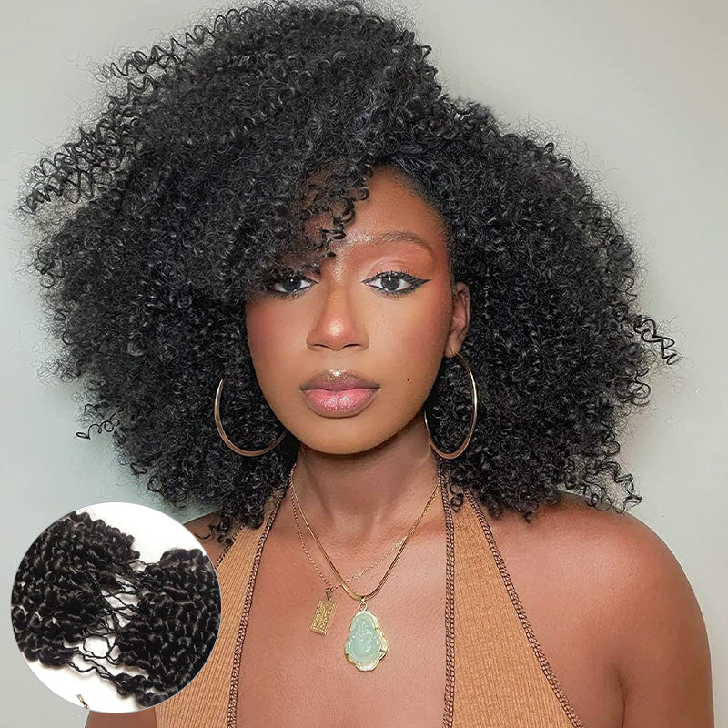 14″ – 24″ Natural Color Afro Curly Human Hair Crochet Hair