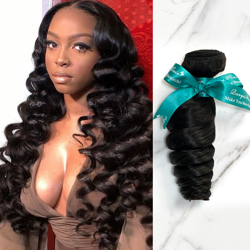 10″ – 40″ Natural Black Color Loose Wave Human Hair Bundle
