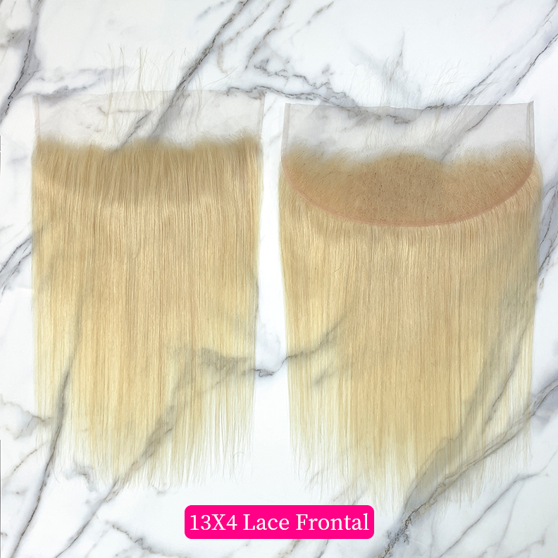 10″ – 20″ #613 Color Straight Human Hair 13*4 Lace Frontal with Pre Plucked Natural Hairline