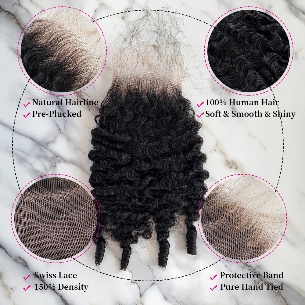 10″ – 20″ Natural Black Color Burmese Wave Human Hair 4*4 Lace Closure