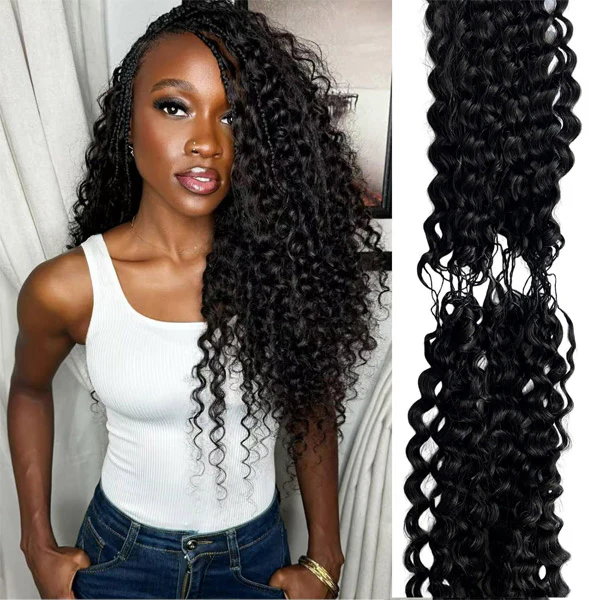 14″ – 24″ Natural Color Water Wave Human Hair Crochet Hair