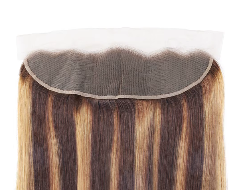 10″ – 20″ Highlight Color Straight Human Hair 13*4 Lace Frontal with Pre Plucked Natural Hairline