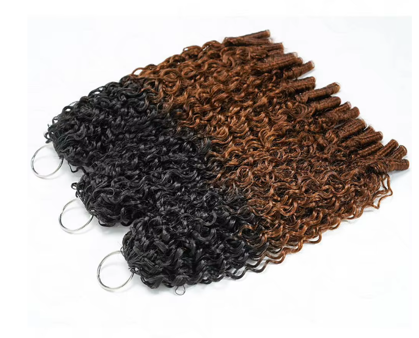 14″ – 24″ #1B/30 Burmese Curly Human Hair Crochet Hair